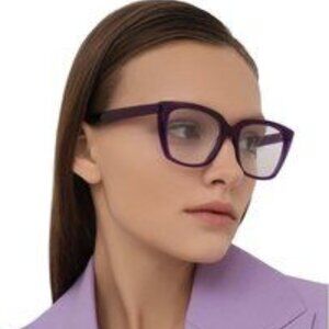 SALE! NEW Balenciaga BB0062O 003 Violet Logo Square Women Eyeglasses